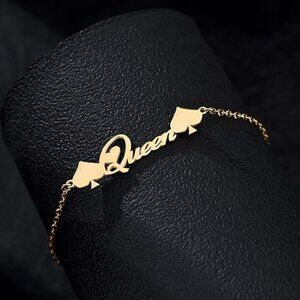 Royal Desire Queen of Spades Ankle Bracelet